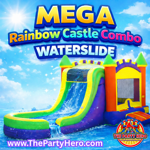 MEGA Rainbow Castle Combo Waterslide